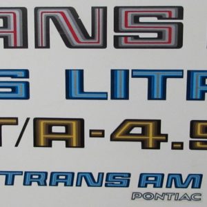 1978-80 Trans Am assorted decals in various colors.